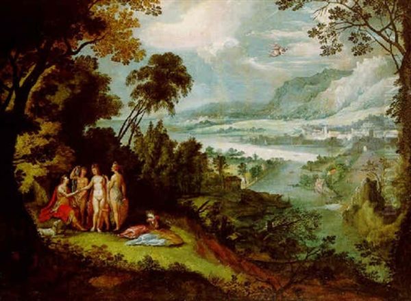 An Extensive Landscape With The Judgement Of Paris, Mercury In The Sky Beyond - view 1