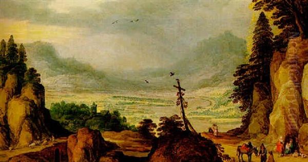 Paysage Montagneux Et Paysans - view 1