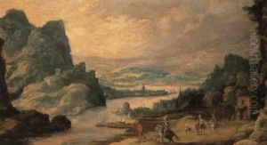 Weite Fluslandschaft Mit Reiterstaffage
