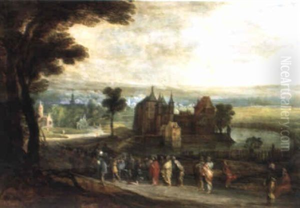 Die Bekehrung Des Paulus, Im Mittelgrund Ein Wasserschloss - view 1