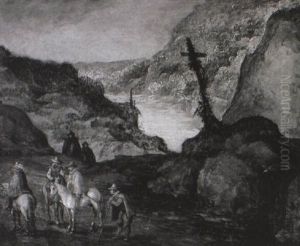 Reiter In Einer Felsigen Landschaft by Joos de Momper the Younger