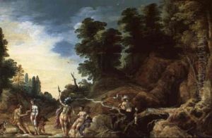 Gebirgslandschaft Mit Dem Urteil Des Paris by Joos de Momper the Younger