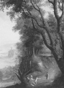 Landscape With Beggars Along A Wooded Country Road