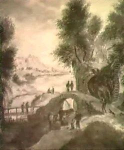 Flusslandschaft Mit Einer Steinernen