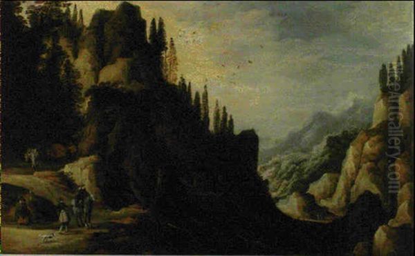 Paysage De Montagne Avec Cavalier - view 1