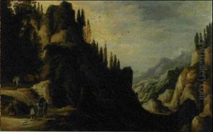 Paysage De Montagne Avec Cavalier by Joos de Momper the Younger