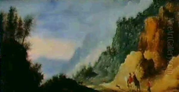 Paysage Montagneux Avec Cavaliers - view 1
