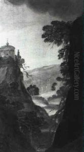 Gebirgslandschaft Mit Einem Turm, Fragment by Joos de Momper the Younger