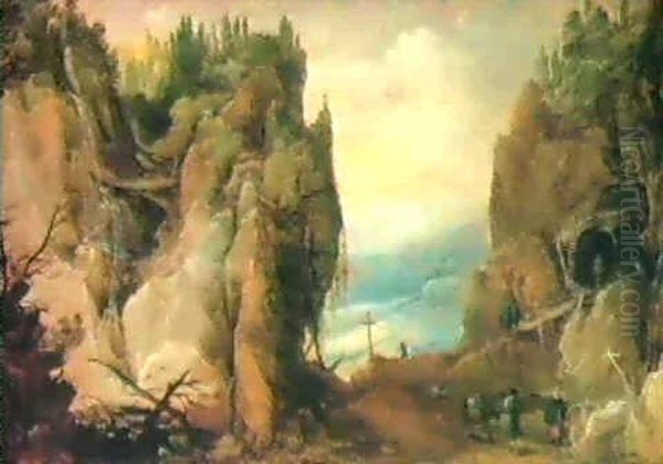 Paysage De Montagne Avec Ermite - view 1