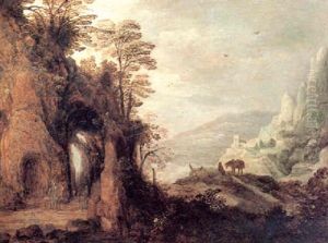 Felsgrotte In Einer Berglandschaft by Joos de Momper the Younger