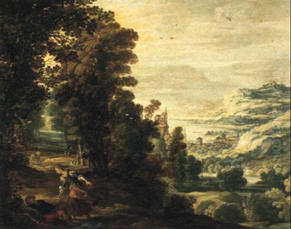 Rinaldo And Armida In An Extensive Wooded Coastal Landscape - view 1