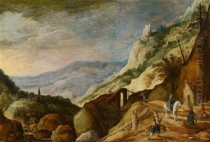 Mountainous Landscape With A Robbery by Frans de Momper