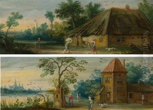 Zwei Landschaften Mit Figurenstaffage by Frans de Momper