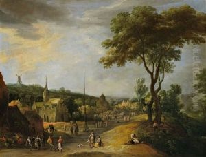 Grosse Landschaft Mit Kirmes