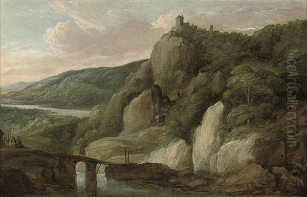 An Extensive River Landscape With Figures - view 1