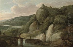 An Extensive River Landscape With Figures by Frans de Momper
