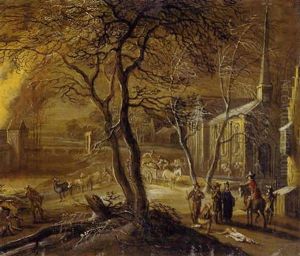 Scene De Pillage by Frans de Momper
