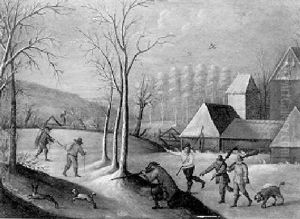 Cacciatori In Paesaggio Invernale by Frans de Momper