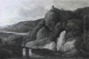 Pilgrims In A Mountainous Landscape