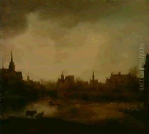 Vue De Nimegue Avec Un Pecheur by Frans de Momper