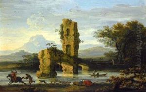 Italianate River Landscape With A Rider And A Ruined Bridge