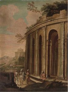 A Landscape With Orientals By A Classical Ruin, Travellers Beyond