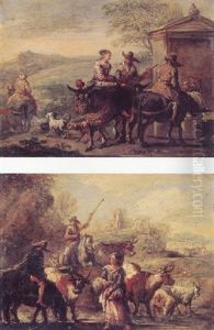 Landscape With Peasants And Animals by Jan de Momper