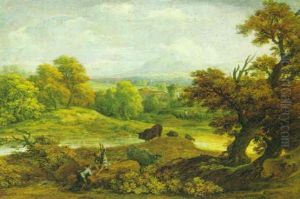 Paesaggio Con Fiume Ed Armenti