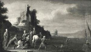 Silk Traders Landing Merchandise On The Shore