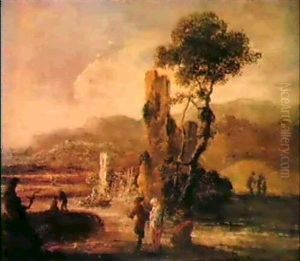 Paesaggio Romano Con Figure, Fiume E Ruderi