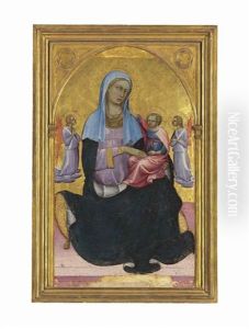 The Madonna Of Humility With Adoring Angels by Lorenzo Monaco