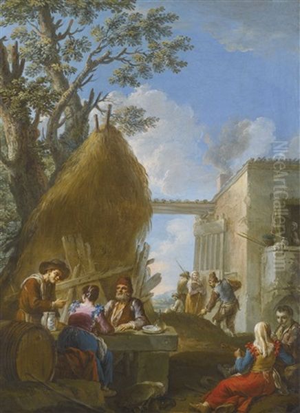 Groupe De Paysans A L'entree De L'auberge - view 1