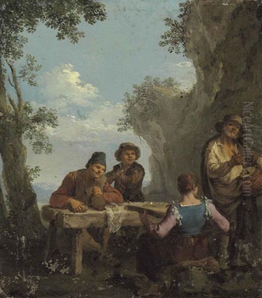 Four Peasants Playing Music - view 1