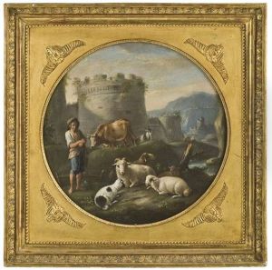 Zwei Campagnalandschaften Mit Hirten Und Vieh (pair) Zwei Campagnalandschaften Mit Hirten Und Vieh (pair)