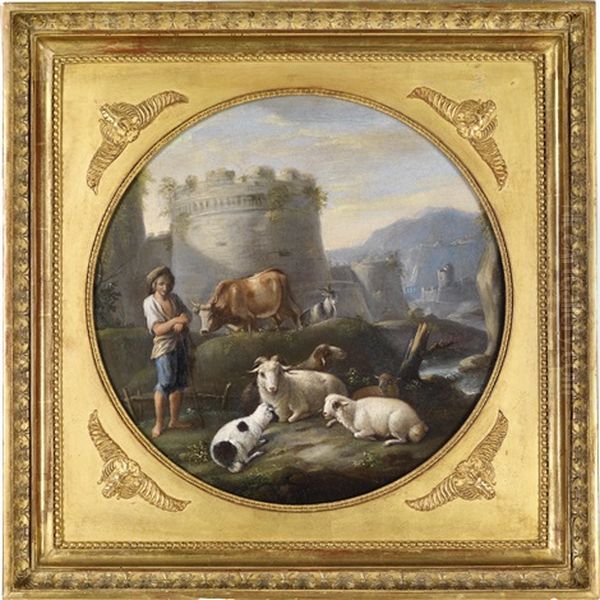 Campagnalandschaft Mit Hirten Und Vieh (+ Another, Similar; Pair) - view 1
