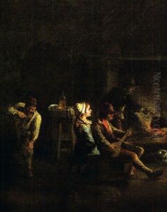 Scene D'interieur De Taverne by Paolo Monaldi