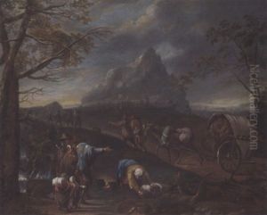 A Mountainous Landscape With Peasants Travelling On A Path A Mountainous Landscape With Peasants Travelling On A Path