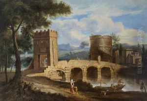 Veduta Del Sepolcro Dei Plauzi E Del Ponte Lucano Sull'aniene, Nei Pressi Di Tivoli