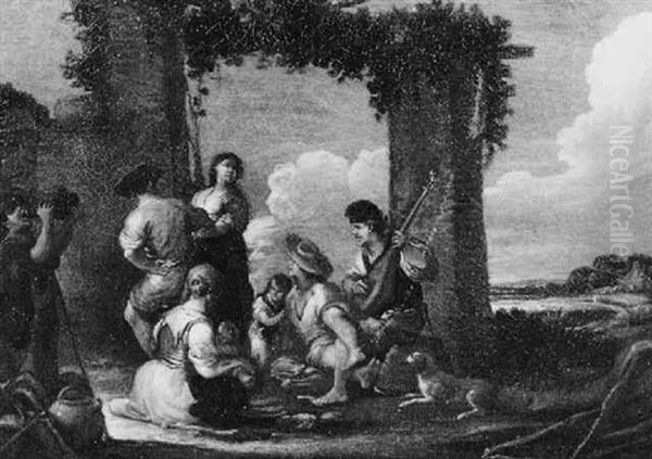 Feiernde Bauern - view 1