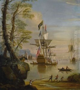 Ships In A Calm Near A Fort