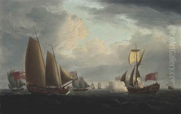 Admiralty Yachts Competing In A Trial Of Sailing Off Harwich, In A Fresh Breeze - view 1