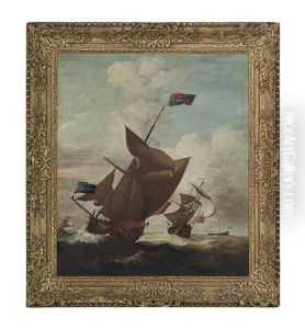 An English Royal Yacht, With The Lord High Admiral, Prince George (husband Of Queen Anne, 1653-1708) Aboard, Amidst Escorting Warships...