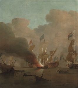The Destruction Of The "royal James" During The Battle Of Solebay