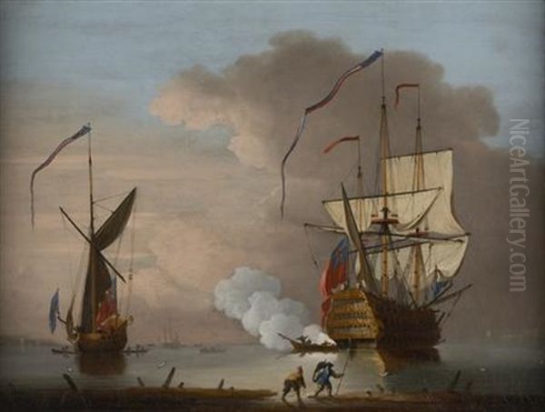 The Morning Gun, Shipping Vessels In A Calm - view 1