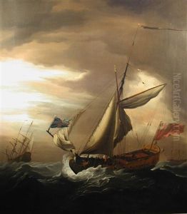 An Admiralty Yacht In A Swell by Peter Monamy