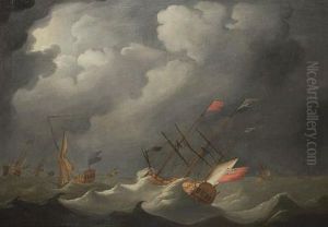 The Royal Yacht "carolina", With King George I Aboard, Returning To England During A Stormy Crossing In 1726 by Peter Monamy