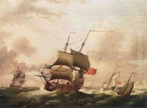 Vessels Of The Red Squadron Off A Fort