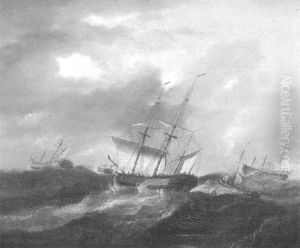 Masted Ships In A Storm Masted Ships In A Storm