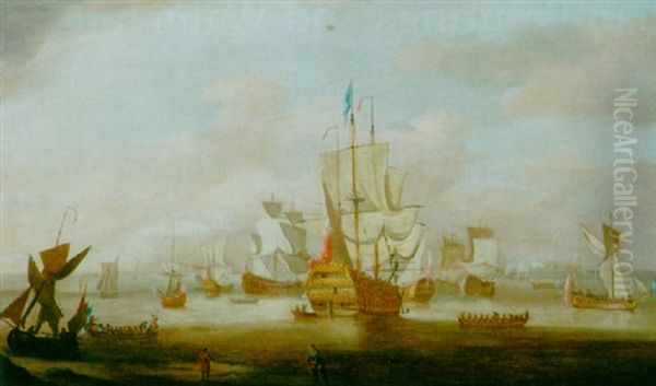 The British Fleet At Anchor - view 1
