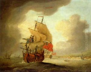 Men-o'-war In A Fresh Breeze Off A Harbour Entrance